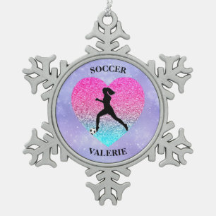 Ornement Flocon De Neige Les filles aiment le football