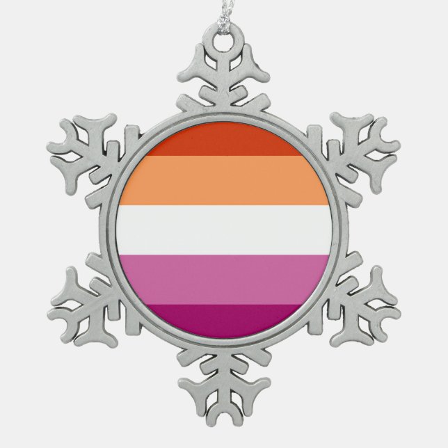 Ornement Flocon De Neige Lesbian Pride Flag LGBTQ (Devant)
