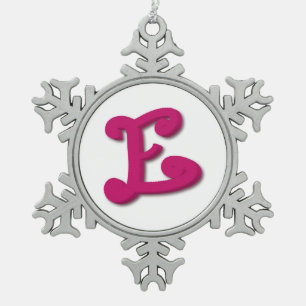Ornement Flocon De Neige Lettre E en 3D