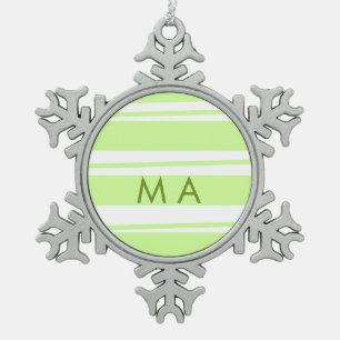 Ornement Flocon De Neige LETTRE motif grecque néon rayures vertes