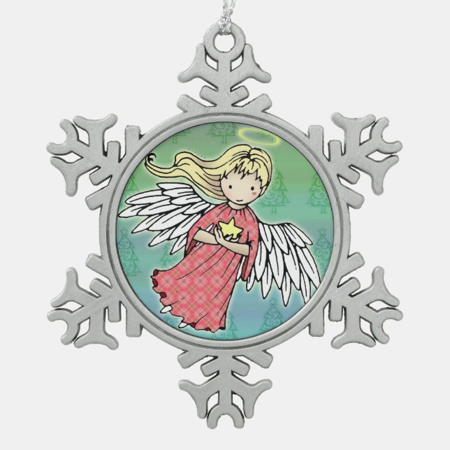 Ornement Flocon De Neige Little Christmas Angel and Star (Devant)