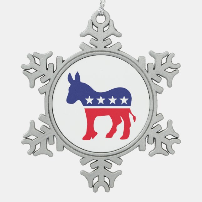 Ornement Flocon De Neige Logo de Democrat Donkey (Devant)