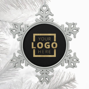 Ornement Flocon De Neige Logo de l'entreprise personnalisée Noël Soirée 