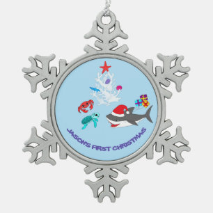 Ornement Flocon De Neige L'Ornement des requins de Noël
