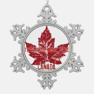 Ornement Flocon De Neige L'ornement du drapeau du Canada Souvenir personnal
