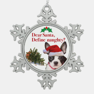 Ornement Flocon De Neige L'ornement vilain de Boston Terrier