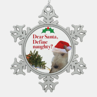 Ornement Flocon De Neige L'ornement vilain de Noël de Fox Terrier de fil