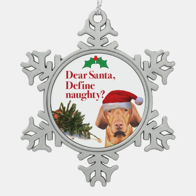Ornement Flocon De Neige L'ornement vilain de Vizsla (Devant)