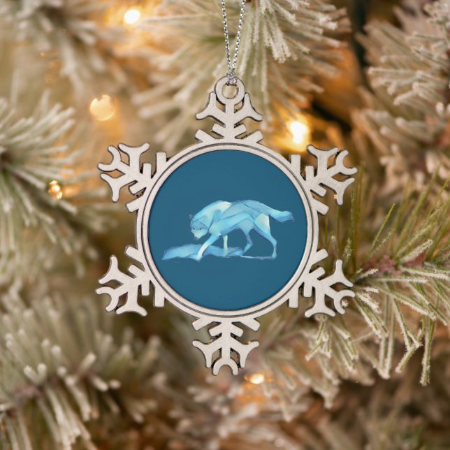 Ornement Flocon De Neige Loup bleu (Arbre)