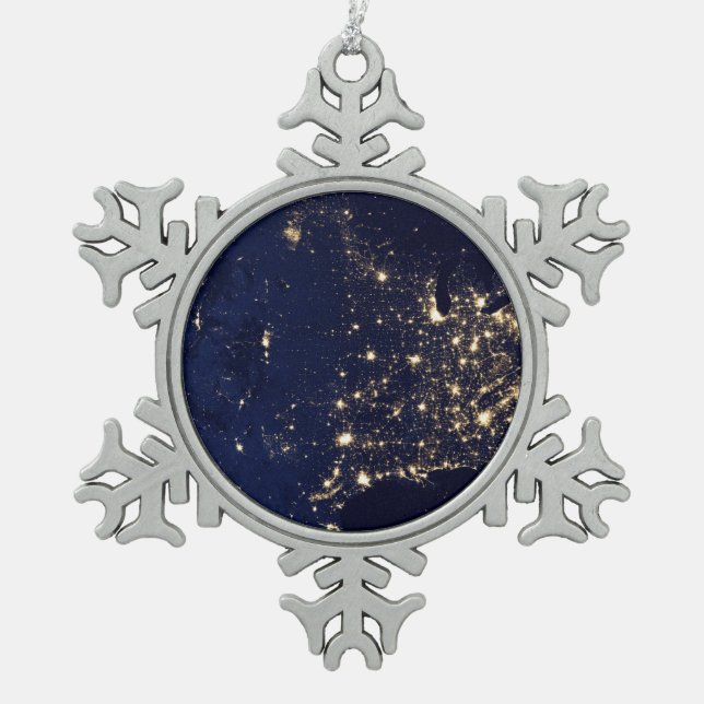 Ornement Flocon De Neige Lumières de la NASA de l'espace Etats-Unis (Devant)