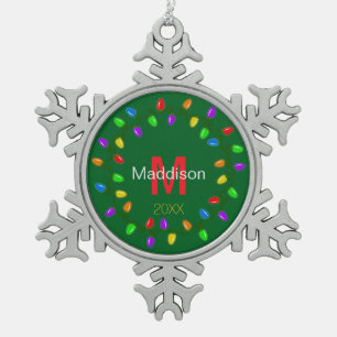Ornement Flocon De Neige Lumières de Noël personnalisées