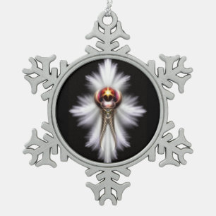 Ornement Flocon De Neige Lypidian II Fractal Art Pewter Snowflake Ornament