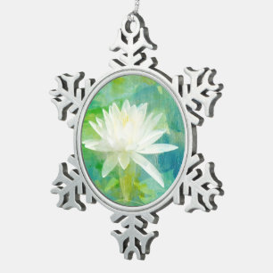 Ornement Flocon De Neige Lys d'eau blanche
