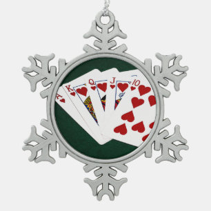 Ornement Flocon De Neige Mains de poker - Brosse royale - Coeur
