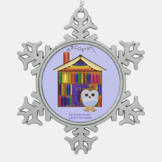 Ornement Flocon De Neige Maison rêveuse - bibliothèque !
