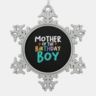 Ornement Flocon De Neige Maman Art Mère Du Garçon D'Anniversaire
