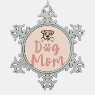 Ornement Flocon De Neige Maman Chien 