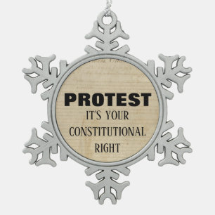 Ornement Flocon De Neige Manifestation C'est votre droit constitutionnel