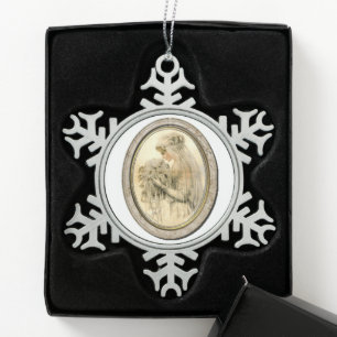 Ornement Flocon De Neige Mariée de mariage vintage Ornement de Noël victori