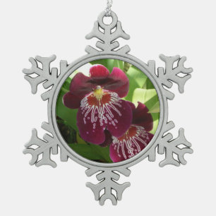 Ornement Flocon De Neige Maroon Orchids II