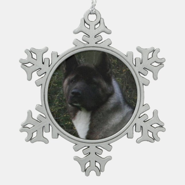 Ornement Flocon De Neige masque noir akita pinto (Devant)