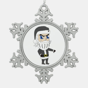 Ornement Flocon De Neige méchant santa claus