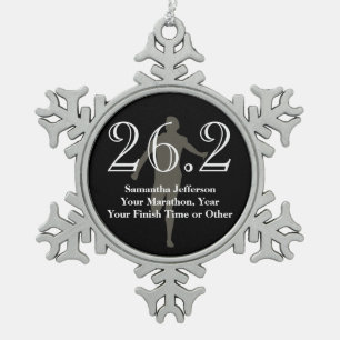 Ornement Flocon De Neige Médaille personnalisée de souvenir du marathonie