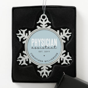 Ornement Flocon De Neige Médecin personnalisé Assistant PA Graduation