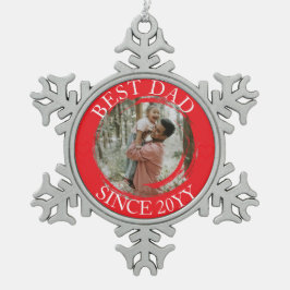 Ornement Flocon De Neige Meilleur papa Joyeux ornement de Noël