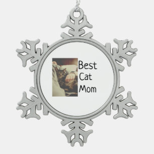 Ornement Flocon De Neige Meilleure maman chat papa ajouter chat photo nom c