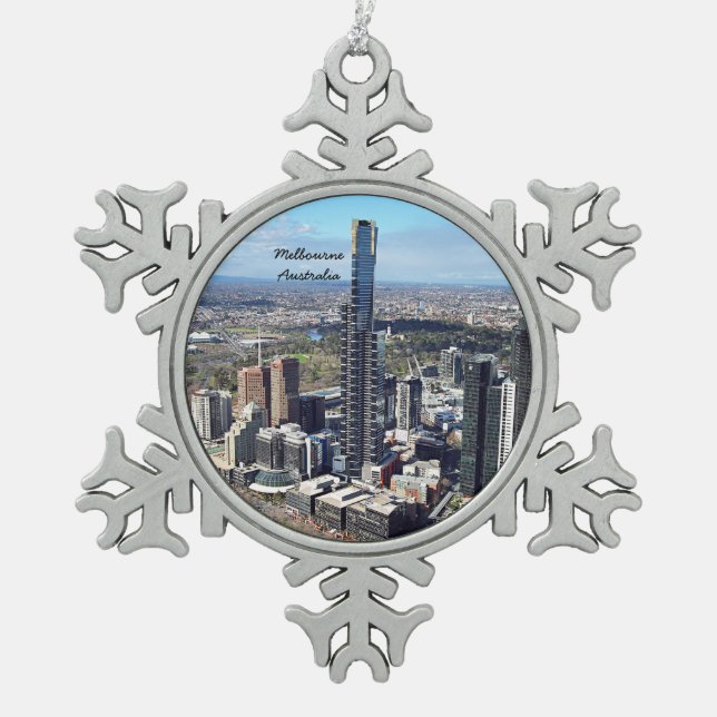 Ornement Flocon De Neige Melbourne, Australie photo du paysage urbain (Devant)