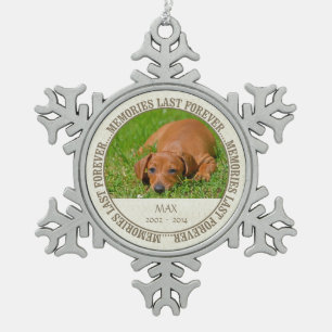 Ornement Flocon De Neige Mémorial - Perte d'un animal de compagnie - Photo/