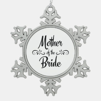 Ornement Flocon De Neige Mère du style de cru de jeune mariée