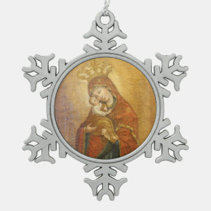 Ornement Flocon De Neige Mère sainte d'ornement d'icône de Pochayiv Ukraine
