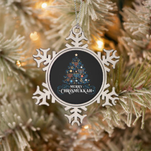Ornement Flocon De Neige Merry Chrismukkah Jewish Holiday Hanoukka
