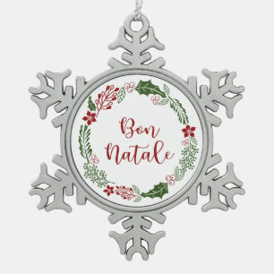 Ornement Flocon De Neige Merry Corsican Christmas Wreath, Bon Natale