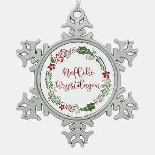Ornement Flocon De Neige Merry Frisian Christmas Wreath, Noflike Krystdagen