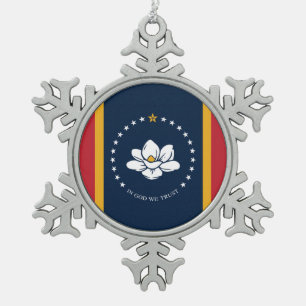 Ornement Flocon De Neige mississippi nouveau drapeau américain amérique mag