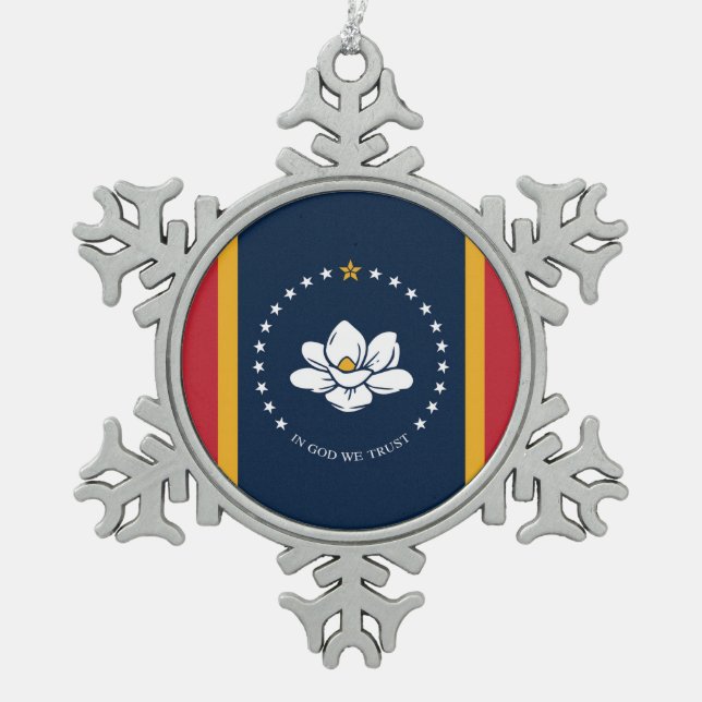 Ornement Flocon De Neige mississippi nouveau drapeau américain amérique mag (Devant)