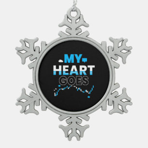 Ornement Flocon De Neige Mon coeur va à l'investisseur