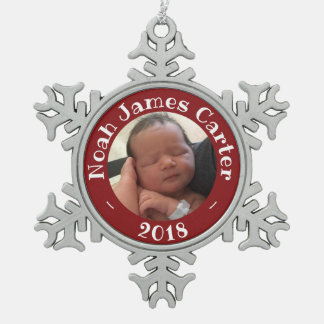 Ornement Flocon De Neige Mon souvenir fait sur commande 2018 de photo de