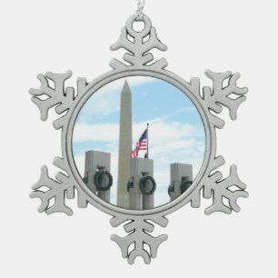 Ornement Flocon De Neige Monument Washington et mémorial de la Seconde Guer