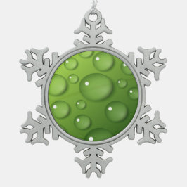 Ornement Flocon De Neige Motif Green Raindrop