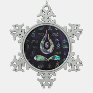 Ornement Flocon De Neige Motif pourpre d'or d'ormeau de symbole de pose de