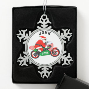 Ornement Flocon De Neige Moto personnalisée Noël Collectif