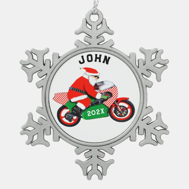 Ornement Flocon De Neige Moto personnalisée Noël Collectif (Devant)