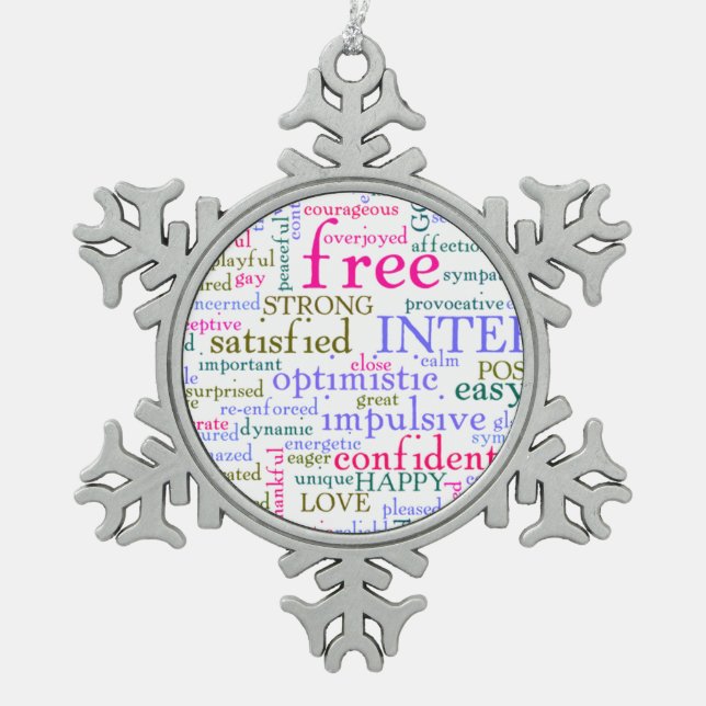 Ornement Flocon De Neige Mots stimulants (Devant)