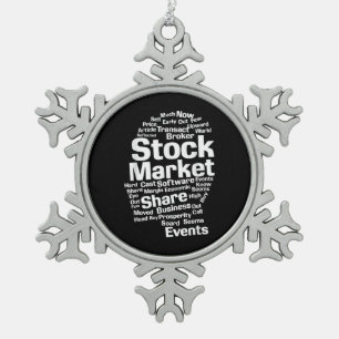 Ornement Flocon De Neige Mots Stocks investisseurs