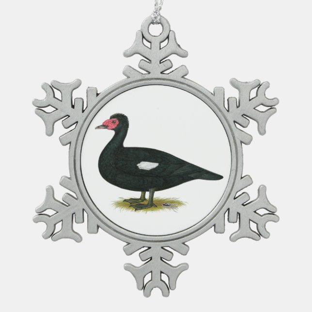 Ornement Flocon De Neige Muscovy Black Drake (Devant)