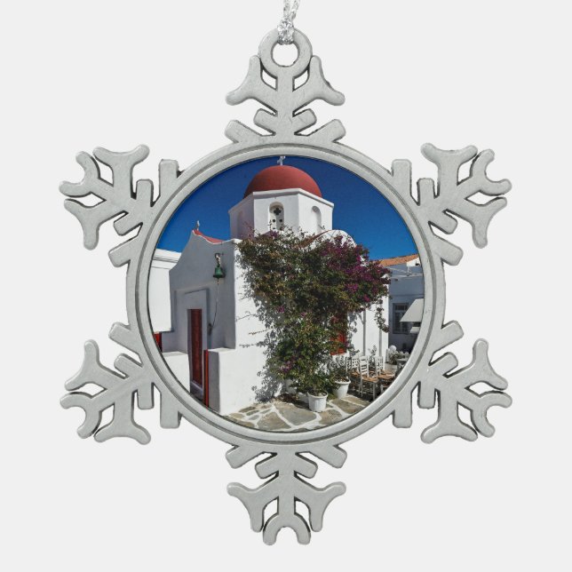 Ornement Flocon De Neige Mykonos Grèce Travel (Devant)